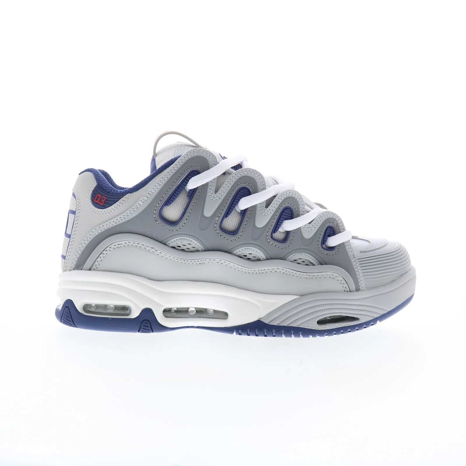 1141_2941_d3_2001_grey_navy_white__01_636f5dab-a38c-4d4c-9e04-41c0402899b2 Osiris D3 2001 1141 2941 Mens Gray Leather Skate Inspired Sneakers Shoes - Image 1
