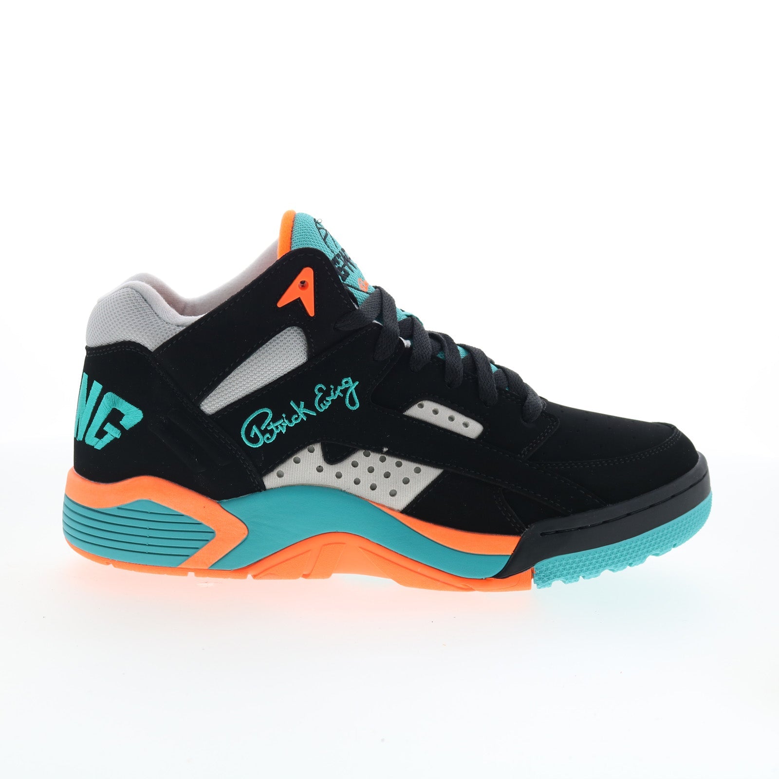 1ew90103-968_ewing_wrap_black_turquoise_orange_01_a61d48cf-cf0d-4309-9b0e-873c8f6ca41f Ewing Athletics Wrap 1EW90103-968 Mens Black Lifestyle Sneakers Shoes - Image 1