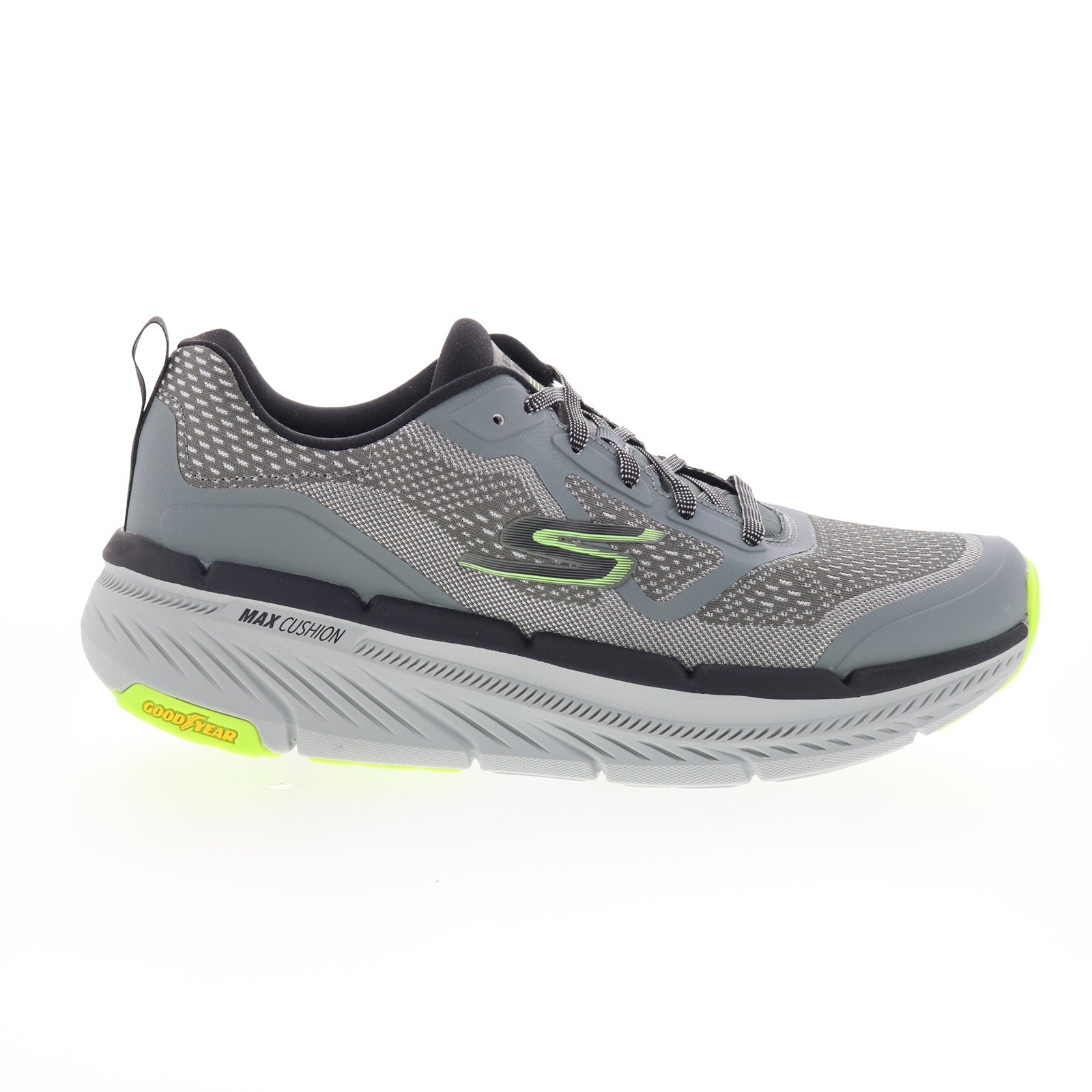 220840-gylm_max_cushioning_premier_2.0_vintage_2.0_gray_lime_01_b969abcc-f441-41e0-8d0c-798403e6cd2c Skechers Max Cushioning Premier Mens Gray Athletic Running Shoes - Image 1