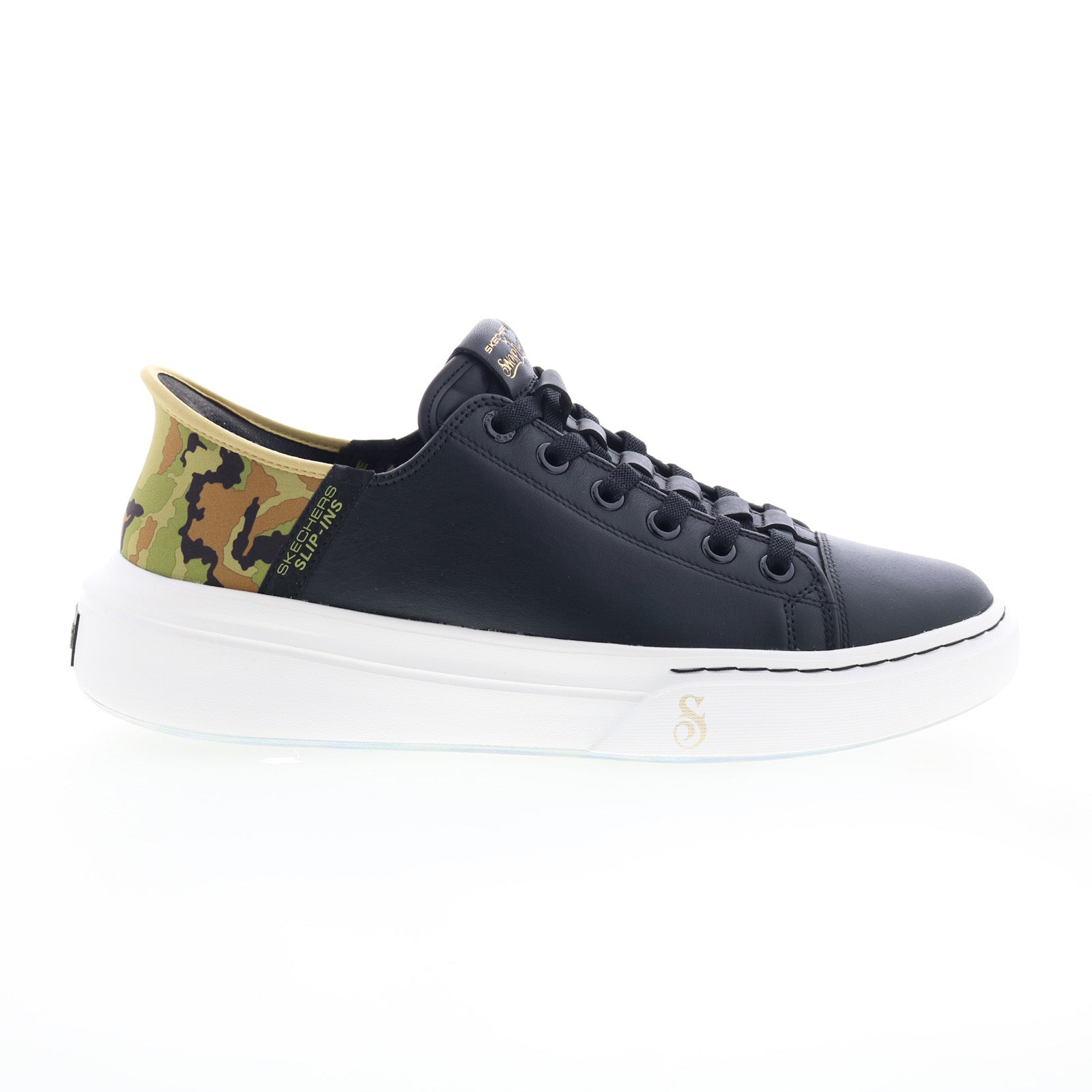 251033_snoop_one_low_g_leather_black_01_666ab6db-36d9-4c0c-bc85-25dfffefb10c Skechers Snoop Dogg Snoop One Low G Leather Mens Black Sneakers Shoes - Image 1