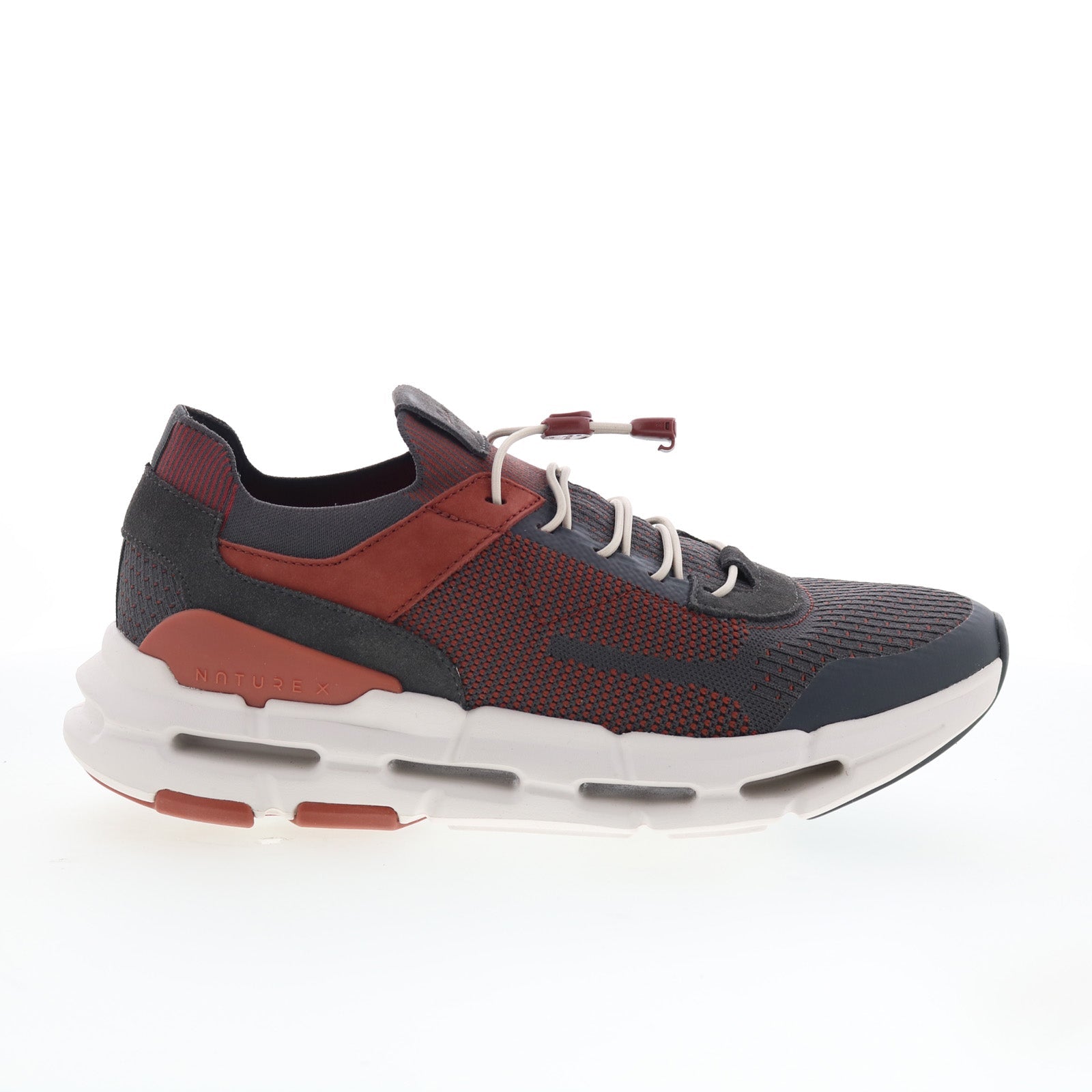26176164_nxe_knit_dark_grey_combi_01_3dcd6522-5f98-45cc-8fc8-2642a77c7a0b Clarks NXE Knit 26176164 Mens Brown Mesh Slip On Lifestyle Sneakers Shoes - Image 1