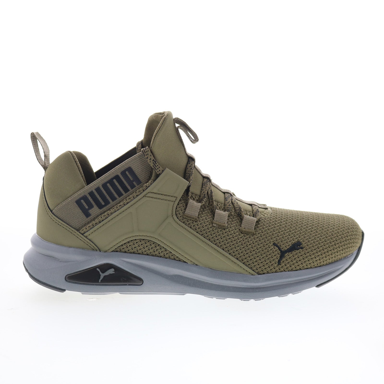 31033702_enzo_2_revamp_fleck_puma_olive_puma_black_cooldarkgray_01_1f38094c-f142-40bb-831b-a657c27cd4bd Puma Enzo 2 Revamp Fleck 31033702 Mens Green Athletic Running Shoes - Image 1