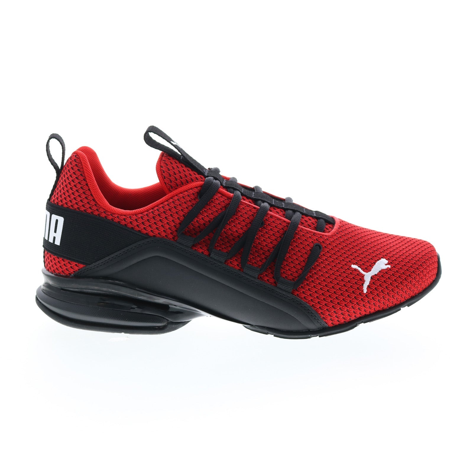 37719001_axelion_two-tone_high_risk_red_puma_black_01 Puma Axelion Two-Tone 37719001 Mens Red Canvas Lace Up Athletic Running Shoes - Image 1
