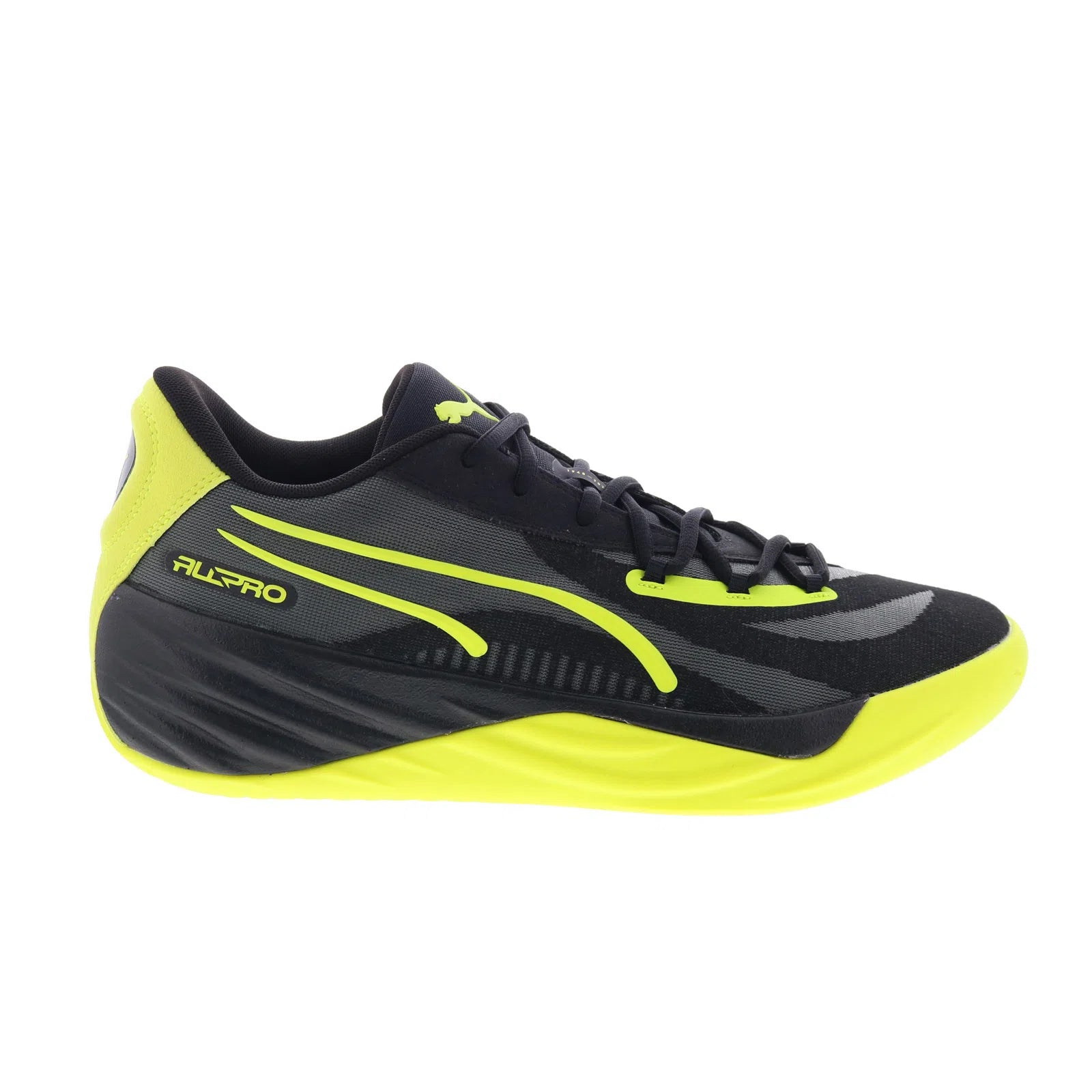 37907912_all_pro_nitro_puma_black_green_glare_reshoot_01_8258cb30-a482-47f3-aad8-d347153a2926 Puma All-Pro Nitro 37907912 Mens Black Mesh Athletic Basketball Shoes - Image 1