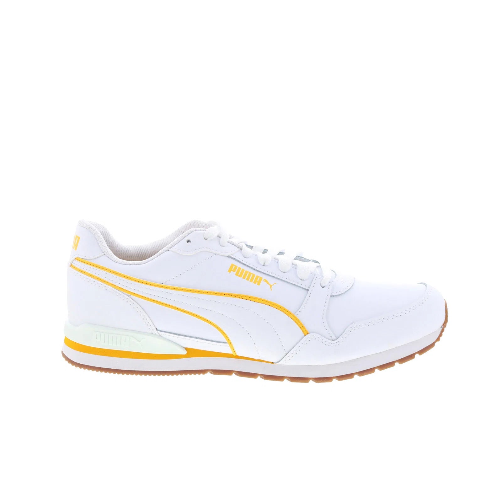 38812806_st_runner_v3_bold_puma_white_tangerine_reshoot_01 Puma ST Runner V3 Bold 38812806 Mens White Leather Lifestyle Sneakers Shoes - Image 1
