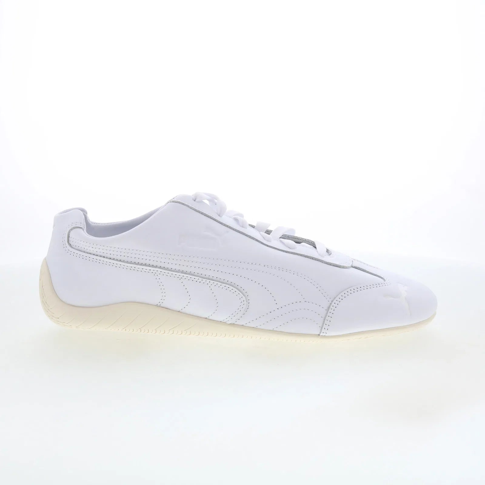 40769801_speedcat_decon_puma_white_01_064704ea-3552-456b-a274-f835801ed8b0 Puma Speedcat Decon 40769801 Mens White Leather Lifestyle Sneakers Shoes - Image 1