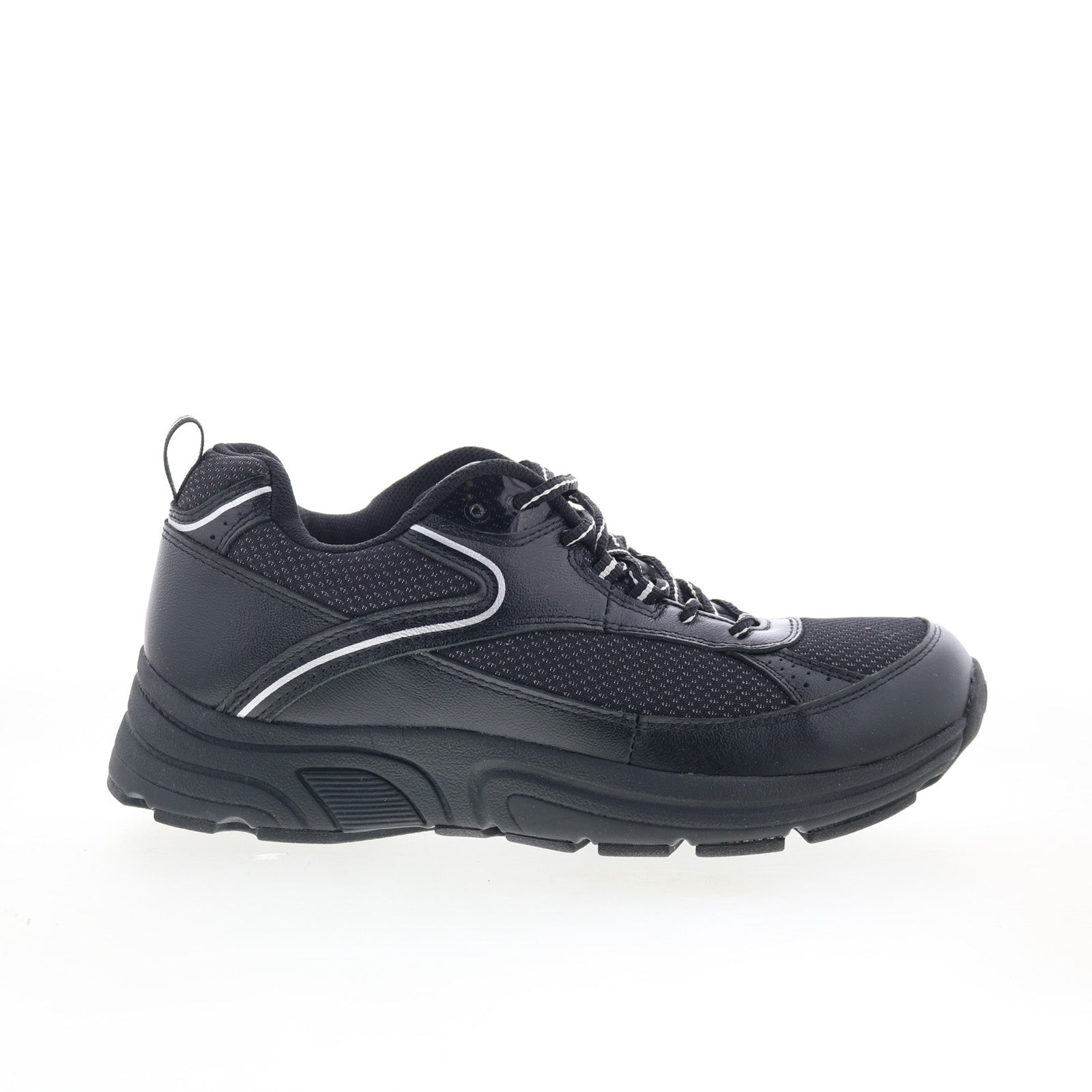 40893-09_aaron_black_silver_combo-img4_01_ab1c2d2f-3103-48a3-bb63-96634731b4ac Drew Aaron 40893-09 Mens Black Leather Lifestyle Sneakers Shoes - Image 1
