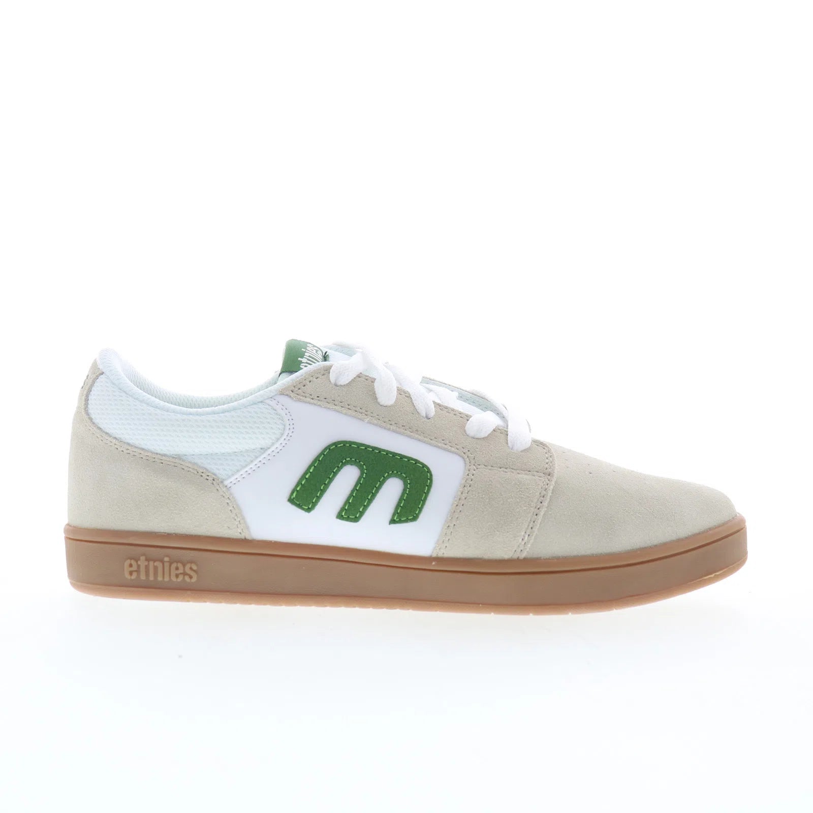 4101000575196_cresta_white_green_gum_01 Etnies Cresta 4101000575196 Mens White Suede Skate Inspired Sneakers Shoes - Image 1