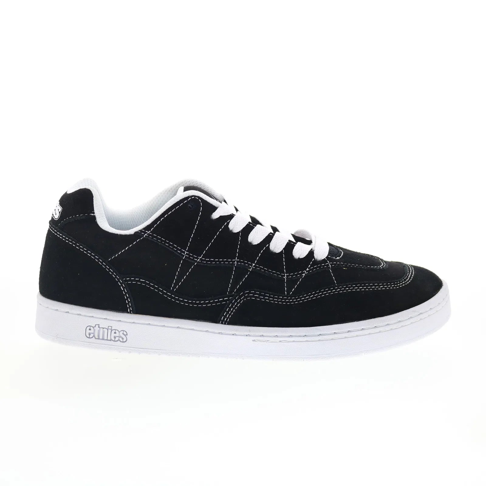 4101000581976_snake_black_white_01_926d48ab-bc2c-4b6e-a4fe-2bb751aa1543 Etnies Snake 4101000581976 Mens Black Suede Skate Inspired Sneakers Shoes - Image 1