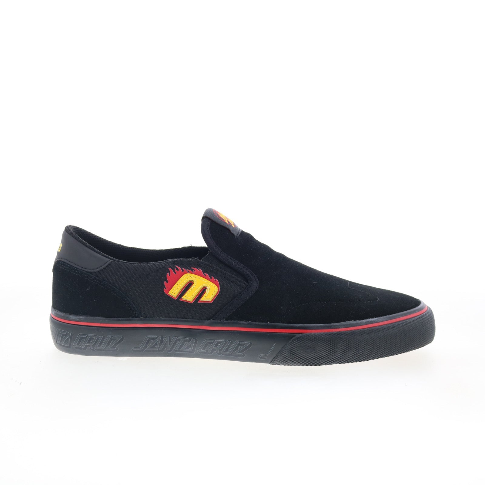 4107000611-001_lo-cut_slip_x_santa_cruz_black_01_f2d9ce75-9560-45a0-81f3-e6a901f670e3 Etnies LO-Cut Slip X Santa Cruz Mens Black Skate Inspired Sneakers Shoes - Image 1