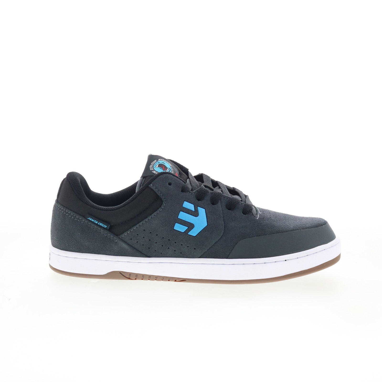 4107000612-022_marana_x_santa_cruz_dark_grey_black_01_6509e435-7c0c-43da-8a6d-8b1c469d3f63 Etnies Marana X Santa Cruz Mens Gray Suede Skate Inspired Sneakers Shoes - Image 1