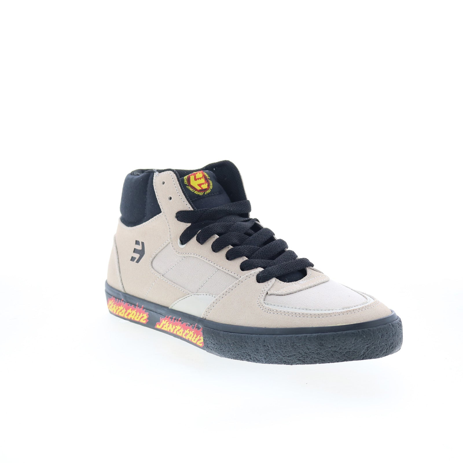 Etnies Screw Vulc Mid X Santa Cruz Mens Beige Skate Inspired Sneakers Shoes - Image 2