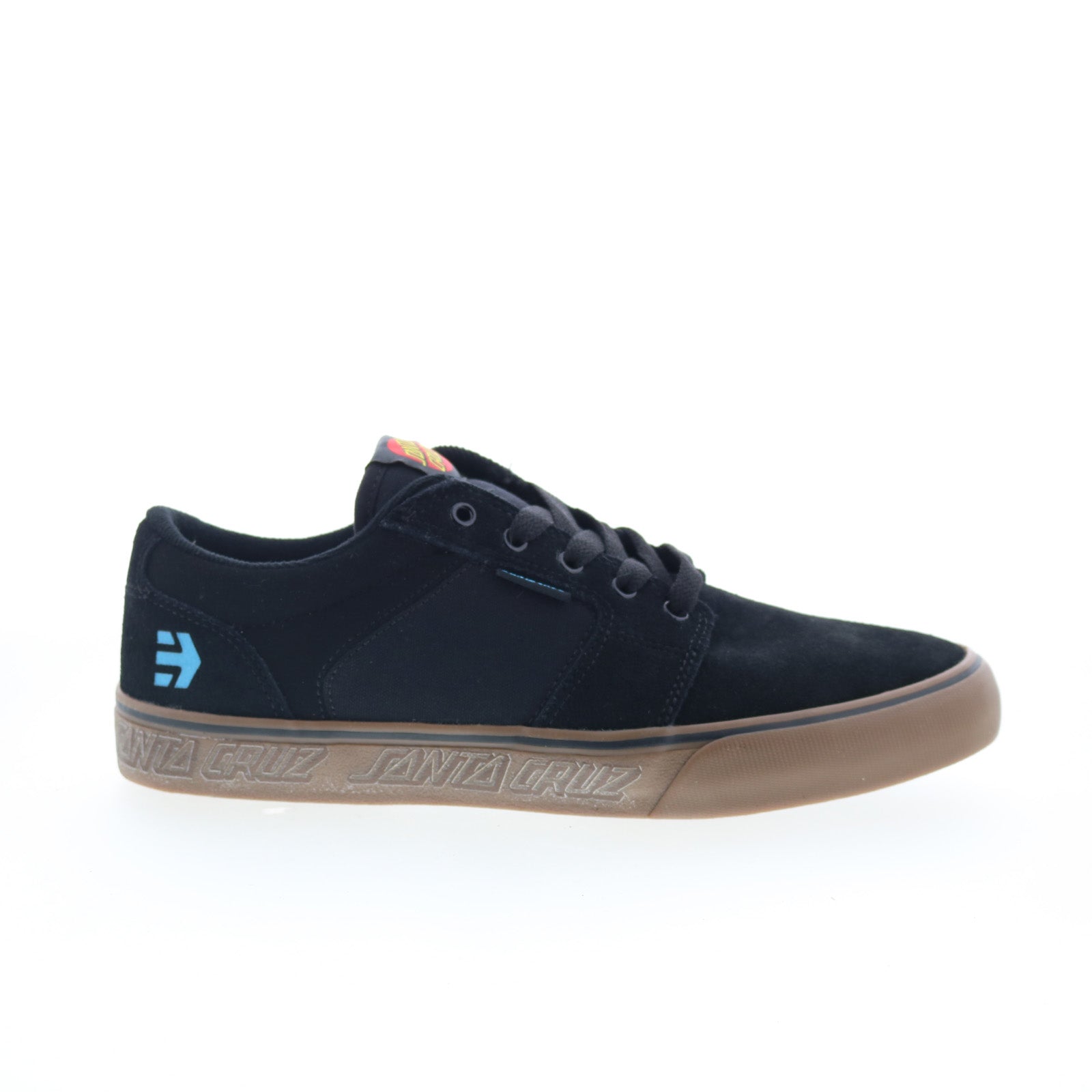 4107000622964_barge_ls_x_santa_cruz_black_gum_01_4fc8c3c1-6e01-4b6e-b27e-8b28772506fb Etnies Barge LS X Santa Cruz Mens Black Skate Inspired Sneakers Shoes - Image 1