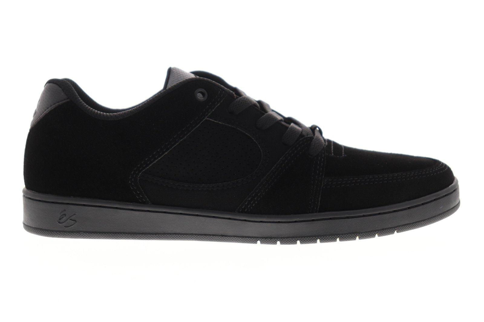 5101000144004_accel_slim_black_black_black_01 ES Accel Slim 5101000144004 Mens Black Suede Skate Inspired Sneakers Shoes - Image 1