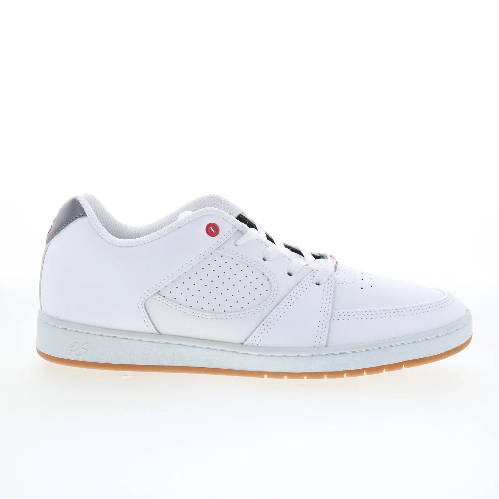 5101000144140_accel_slim_white_silver_01_ee517d02-03e1-4316-a129-6c293a9b3397 ES Accel Slim 5101000144140 Mens White Skate Inspired Sneakers Shoes - Image 1