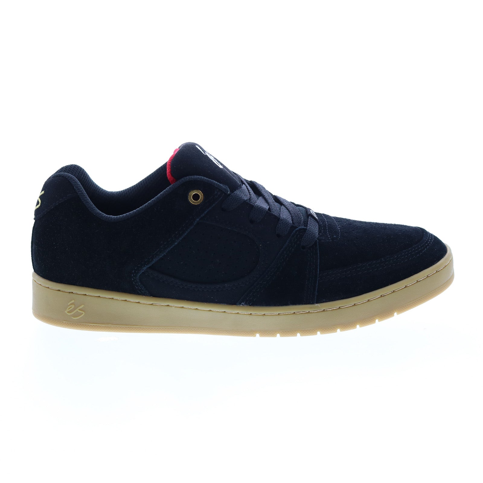 5101000144964_accel_slim_black_gum_01 ES Accel Slim 5101000144964 Mens Black Suede Skate Inspired Sneakers Shoes - Image 1