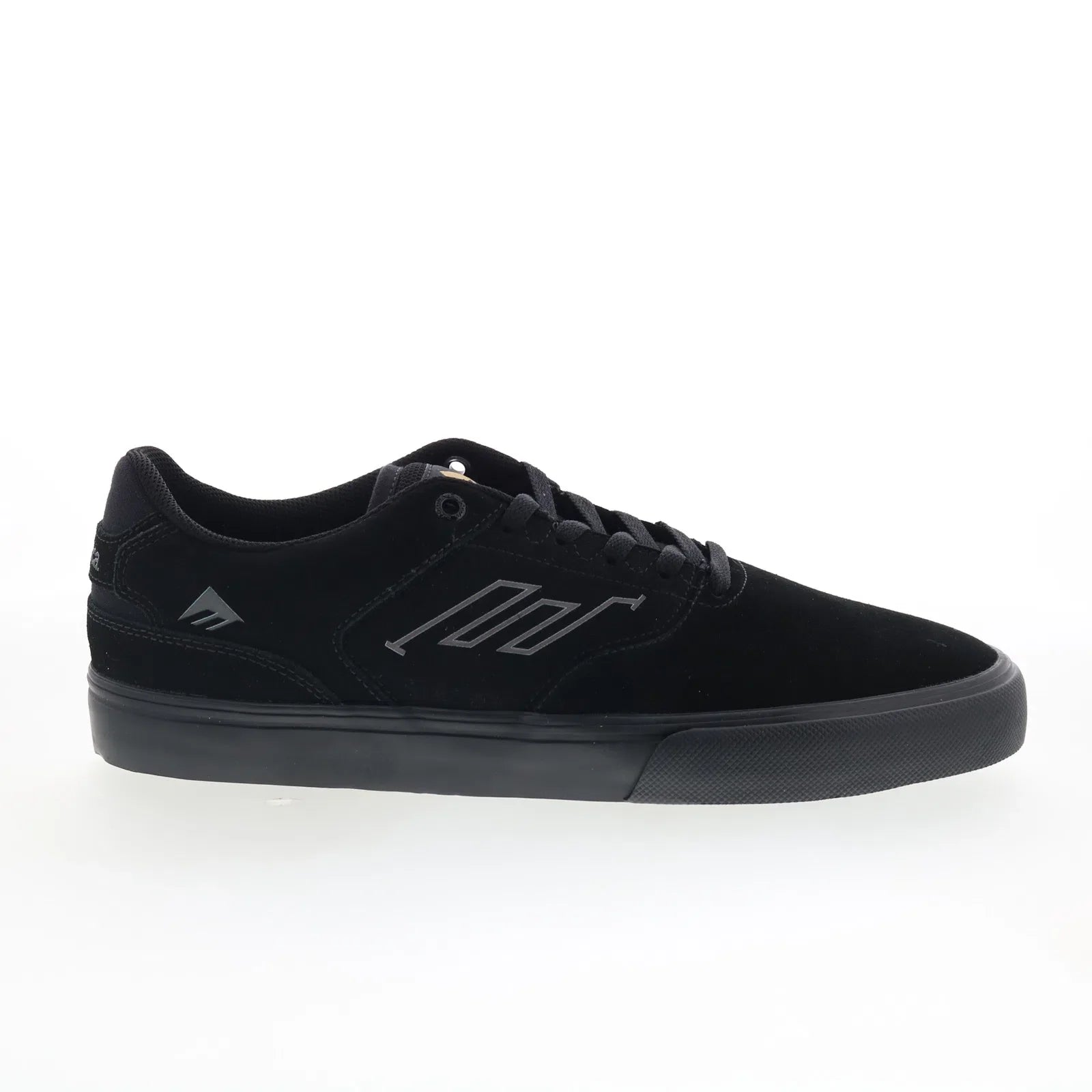 6101000131003_the_low_vulc_BLACK_BLACK_01_8f2ec5a2-7fda-41ce-b7d1-2377e20a4107 Emerica The Low Vulc 6101000131003 Mens Black Skate Inspired Sneakers Shoes - Image 1