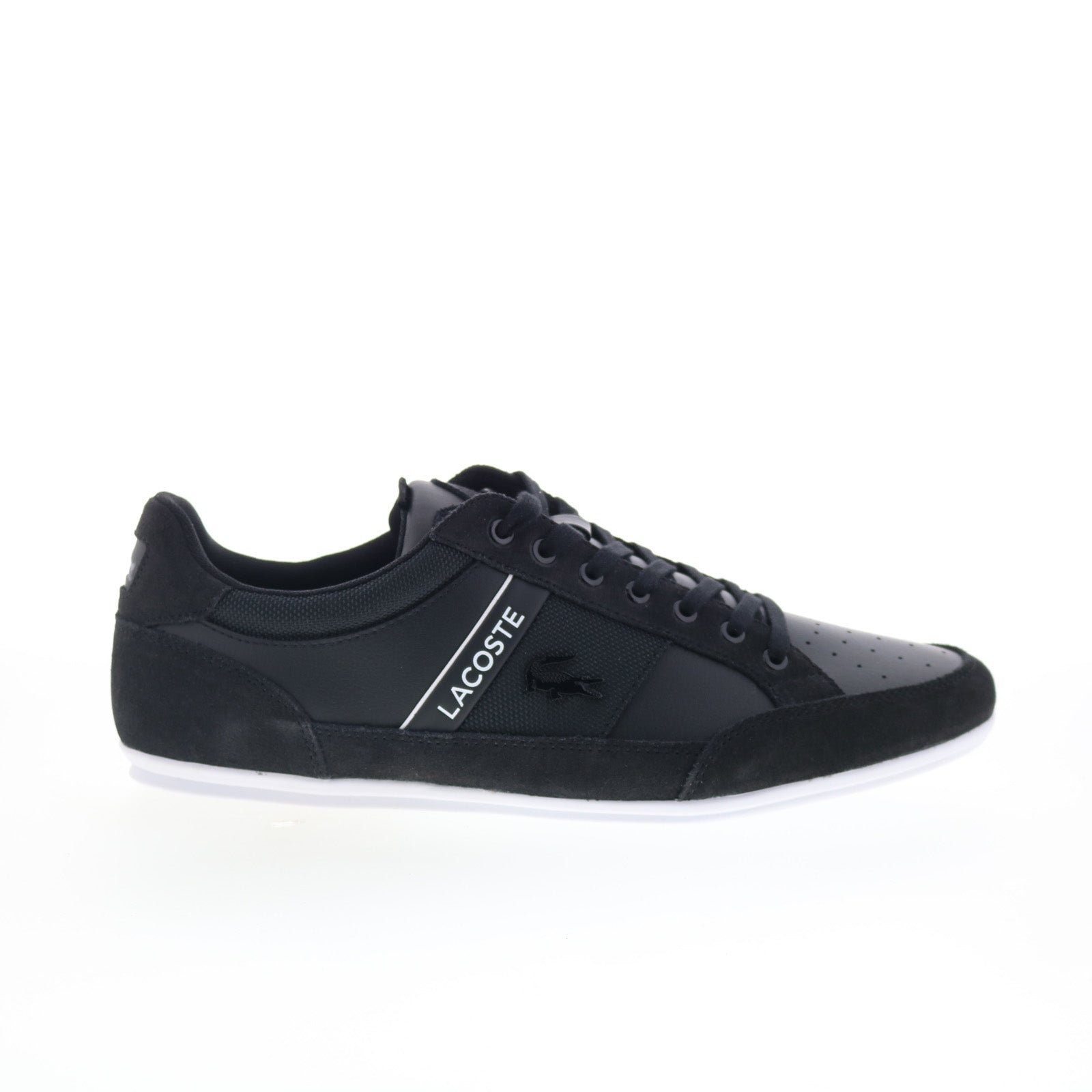 7-49cma0046312_chaymon_125_1_cma_blk_wht_01_ef510672-60b0-481f-b876-ebd25dd27b54 Lacoste Chaymon 125 1 CMA Mens Black Leather Lifestyle Sneakers Shoes - Image 1