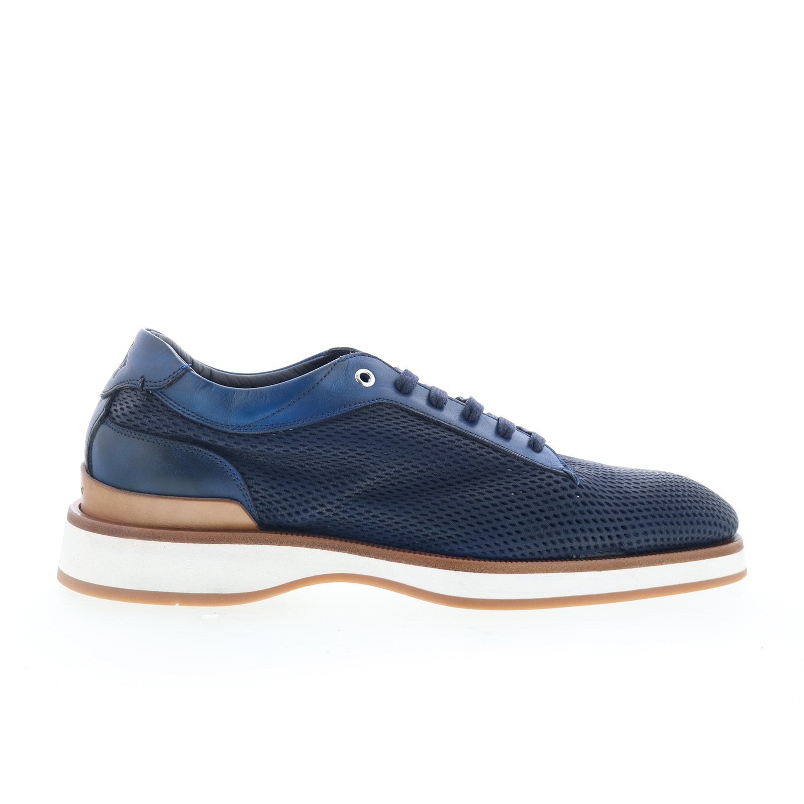 Avelino_Navy_01_04d893a8-6ec5-4db0-b350-022dcaf1a6ab Di Bianco Avelino Mens Blue Leather Lace Up Lifestyle Sneakers Shoes - Image 1