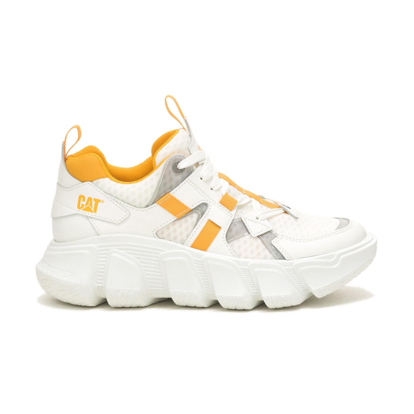 CATU-P111056-040622-S23-IMG6_01_3d6f3ce5-bf7b-427d-a888-abbc79ab7261 Caterpillar Imposter Mesh P111056 Mens White Mesh Lifestyle Sneakers Shoes - Image 1