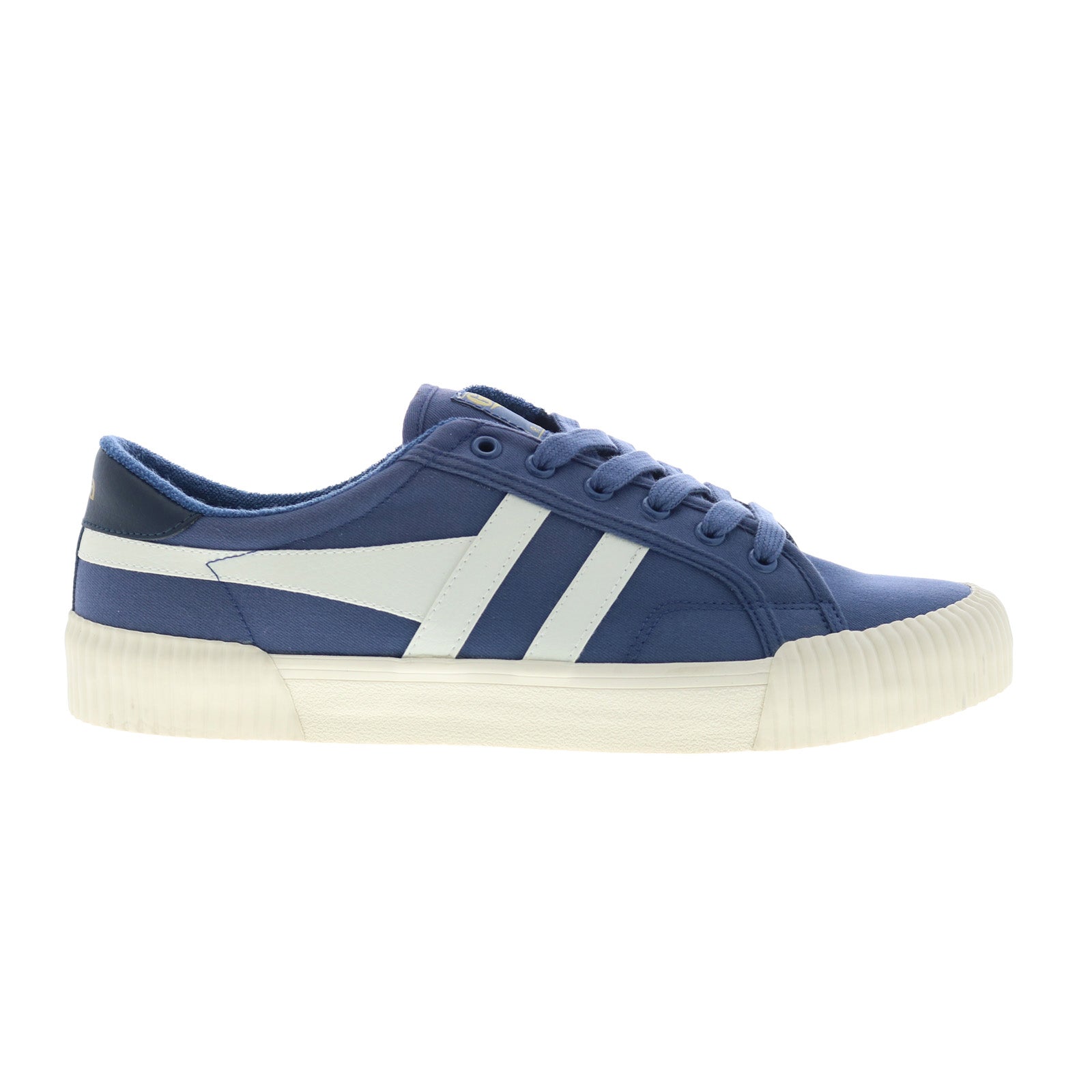 cmb395_moonlight_off_white_navy-img4_reshoot_01 Gola Rally CMB395 Mens Blue Canvas Lace Up Lifestyle Sneakers Shoes - Image 1