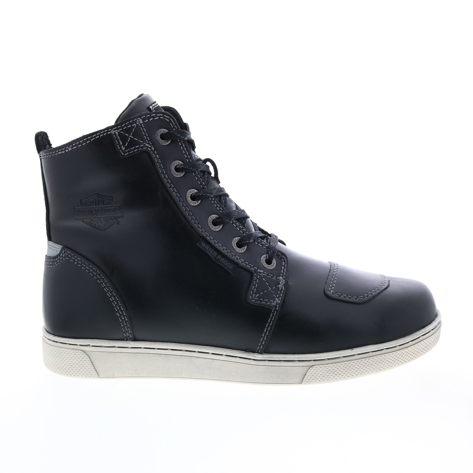d96198_steinman_black_01 Harley-Davidson Steinman D96198 Mens Black Leather Lifestyle Sneakers Shoes - Image 1