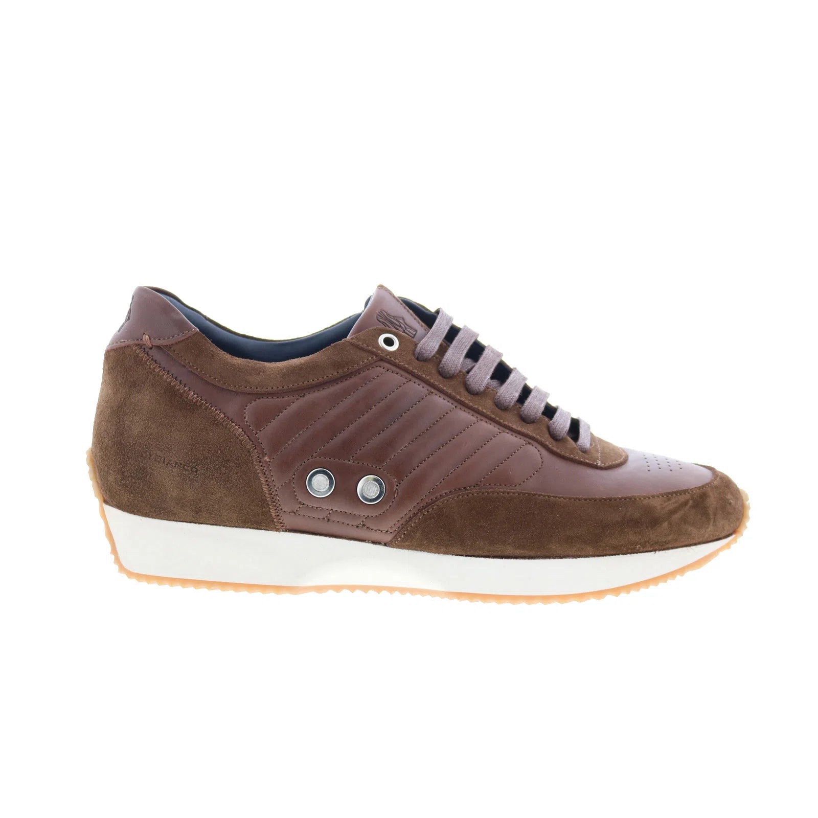 daytona_luxe_avana_chestnut_reshoot_01 Di Bianco Daytona Luxe Mens Brown Leather Lace Up Lifestyle Sneakers Shoes - Image 1