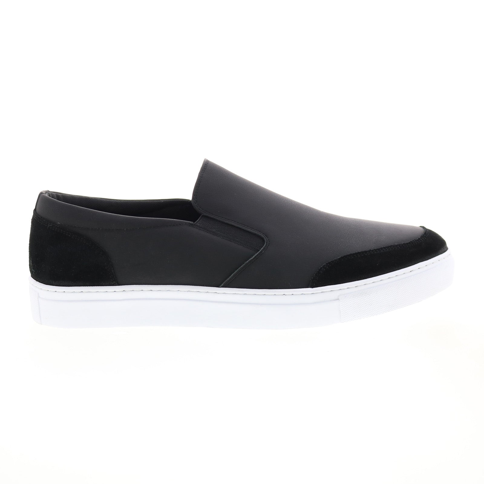 el2491s_hugh_black_01_48c8e2f5-262c-45a1-8ec2-a8ff1cee8c1b English Laundry Hugh EL2491S Mens Black Leather Lifestyle Sneakers Shoes - Image 1