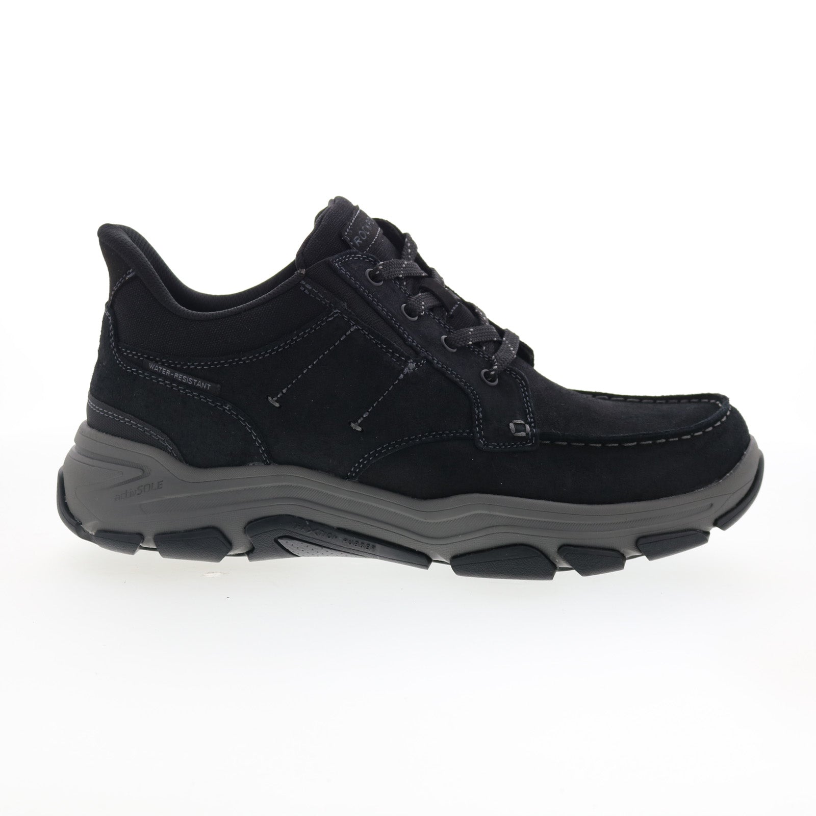 emronan_black_01_e334b148-2f60-46fe-a375-12ba398e47d9 Rockport Ronan RMRONAN Mens Black Suede Lace Up Lifestyle Sneakers Shoes - Image 1