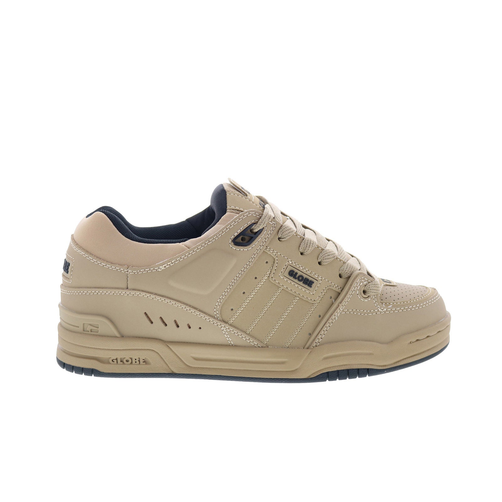 gbfus_fusion_ochre_reshoot_01 Globe Fusion GBFUS Mens Brown Leather Lace Up Skate Inspired Sneakers Shoes - Image 1