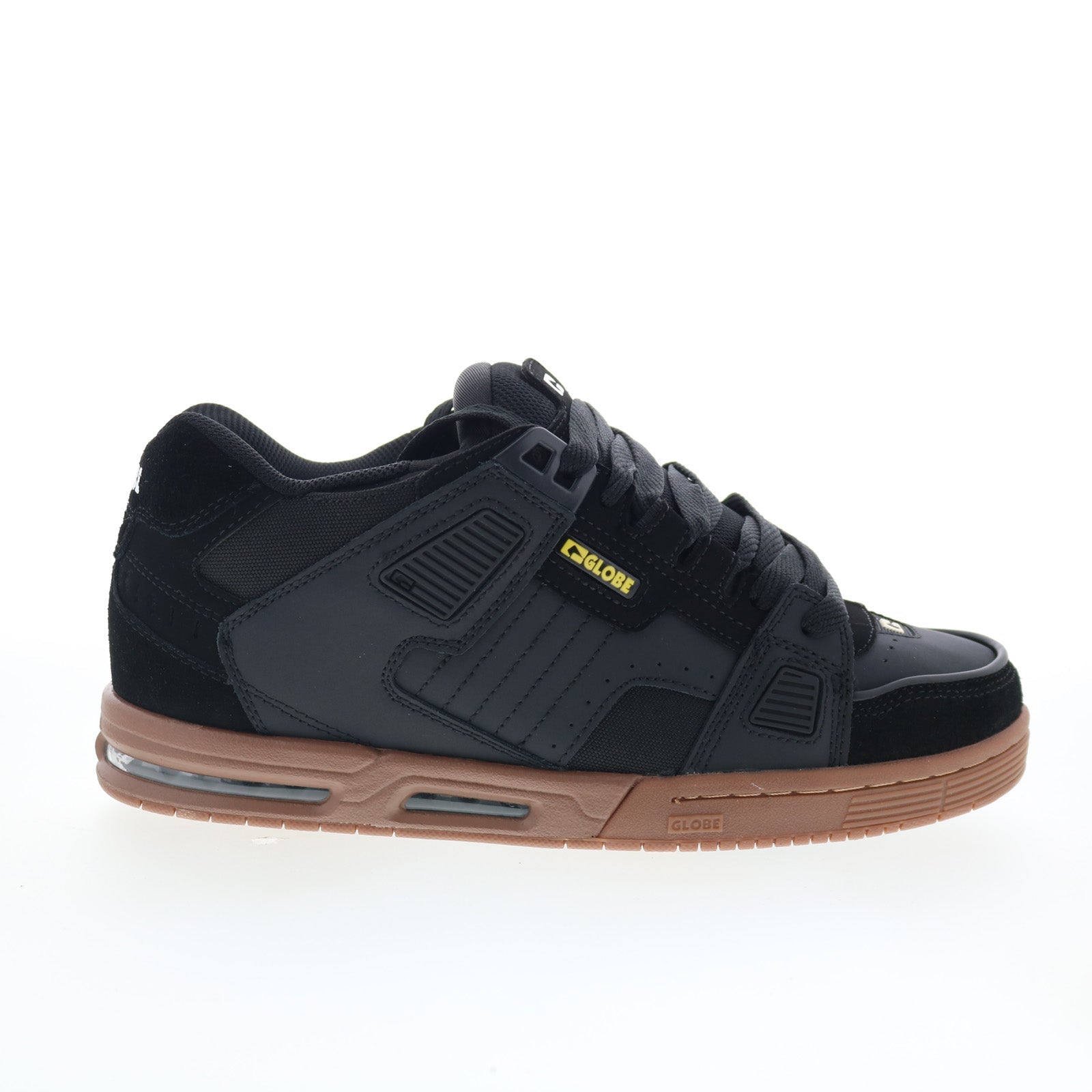 gbsabr_sabre_onyx_gum_01_f0fcfc7f-cf6a-42f8-84b3-3fb1e1e9d557 Globe Sabre GBSABR Mens Black Leather Lace Up Skate Inspired Sneakers Shoes - Image 1