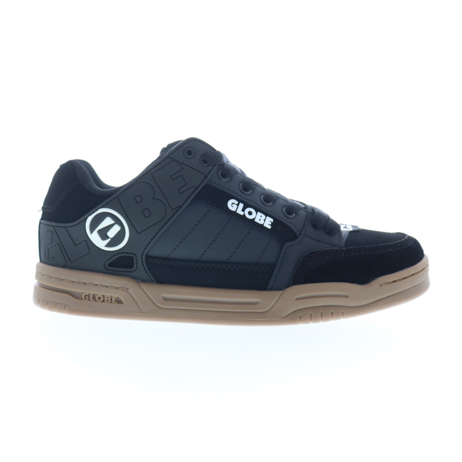 gbtilt_tilt_onyx_gum_01_43daf4db-bd86-48b2-a101-92d0f8eecfe3 Globe Tilt GBTILT Mens Black Leather Lace Up Skate Inspired Sneakers Shoes - Image 1
