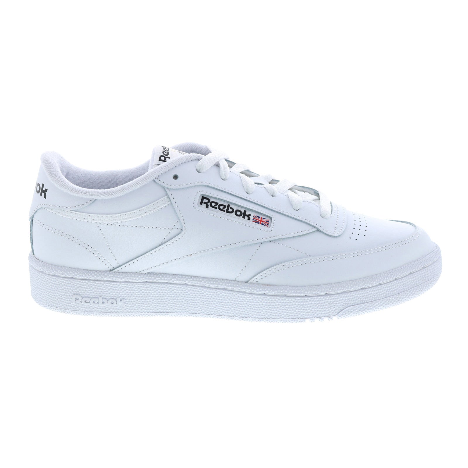 gz1605_club_c_85_cloud_white_cloud_white_core_black_reshoot_01 Reebok Club C 85 Mens White Leather Lace Up Lifestyle Sneakers Shoes - Image 1