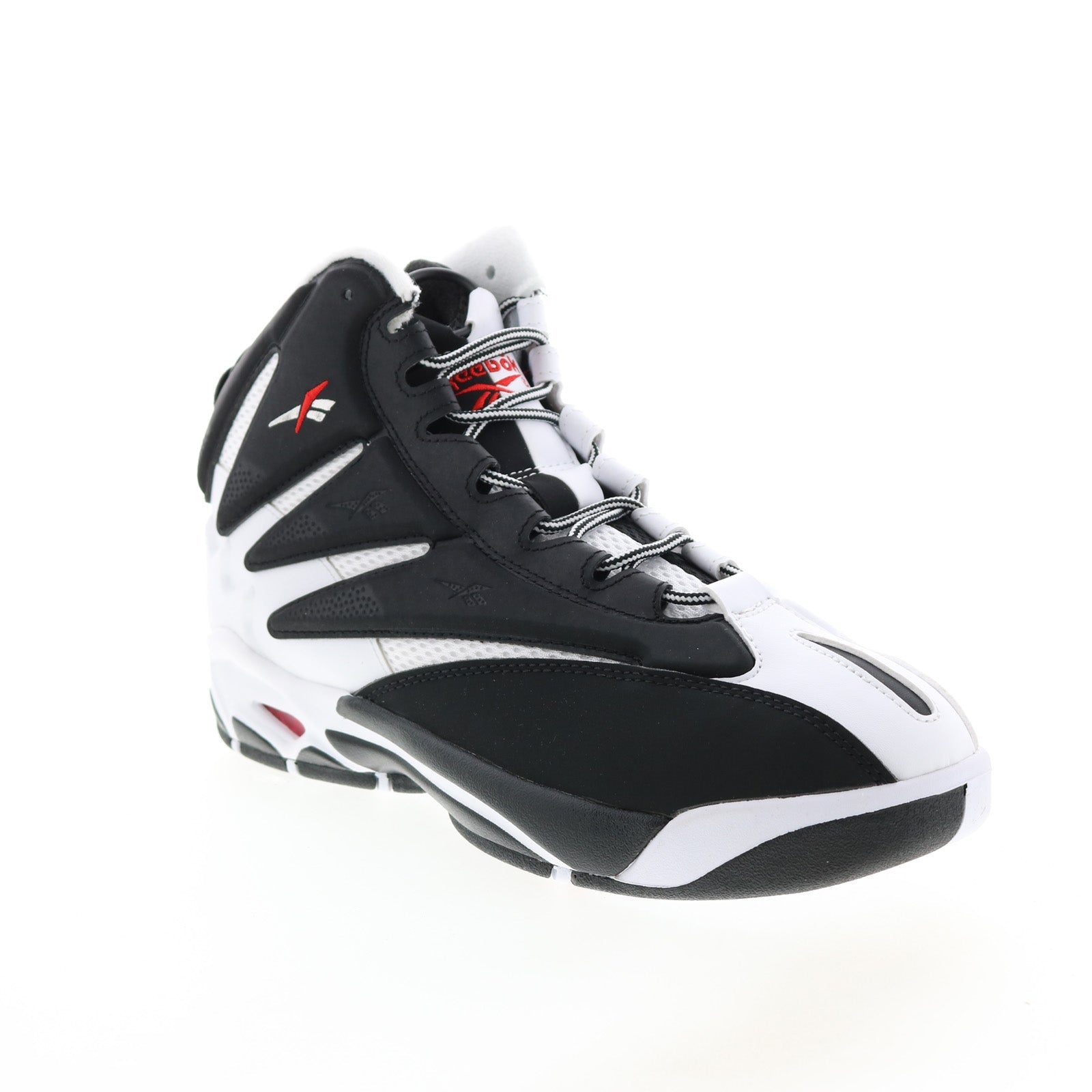 Reebok The Blast Mens Black Leather Lace Up Athletic Basketball Shoes - Image 2