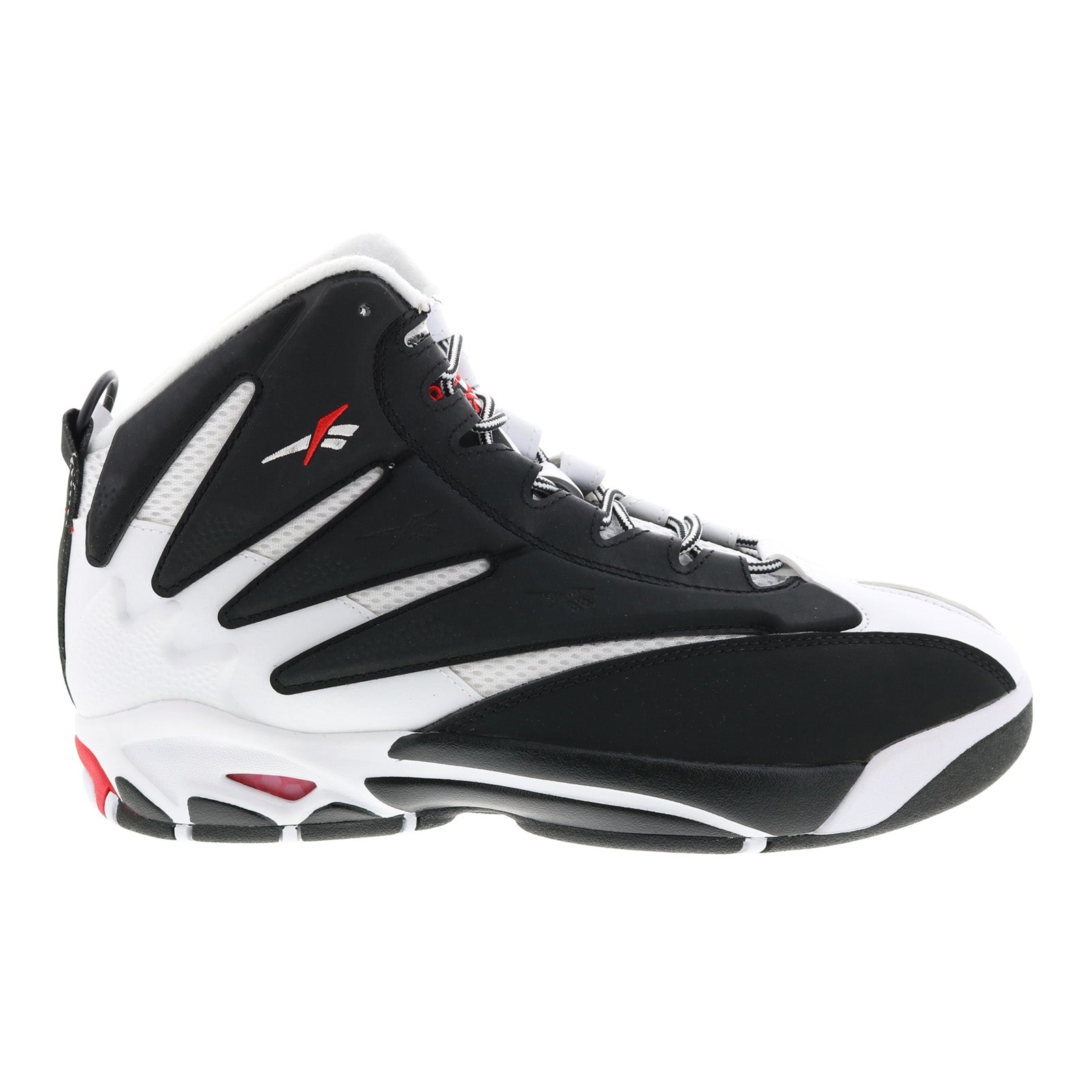 Reebok The Blast Mens Black Leather Lace Up Athletic Basketball Shoes - Image 1