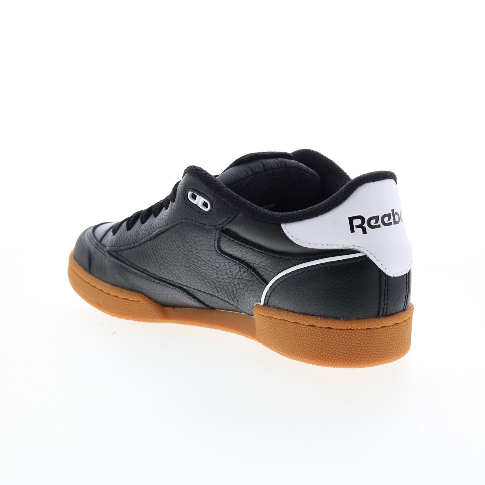 Reebok Club C Bulc Mens Black Leather Lace Up Lifestyle Sneakers Shoes - Image 6