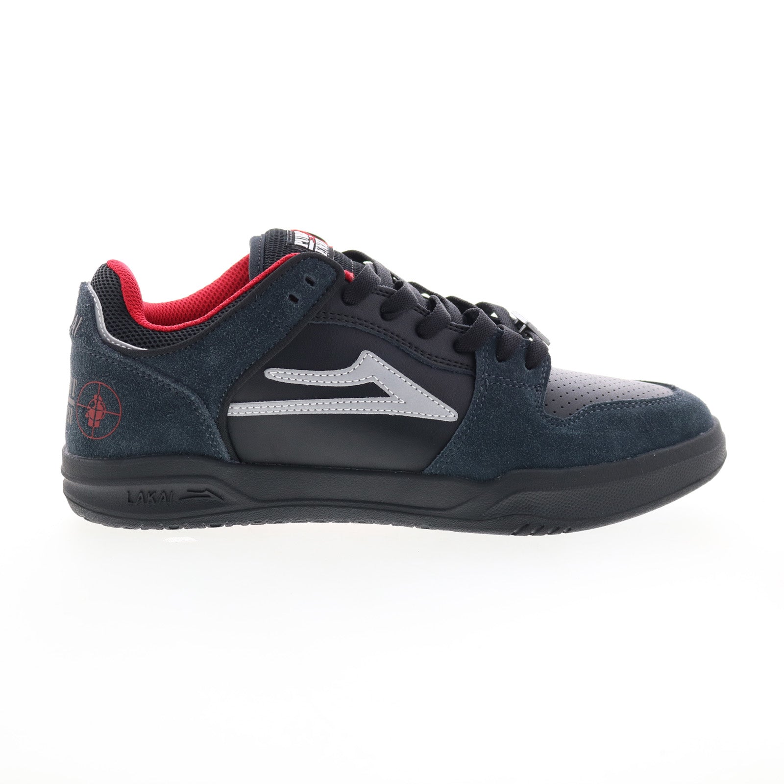 ms4240262b00_black_charcoal_suede_01_0420f716-4aff-4de6-bb7e-719d3e671f9f Lakai Telford Low Public Enemy Mens Black Skate Inspired Sneakers Shoes - Image 1
