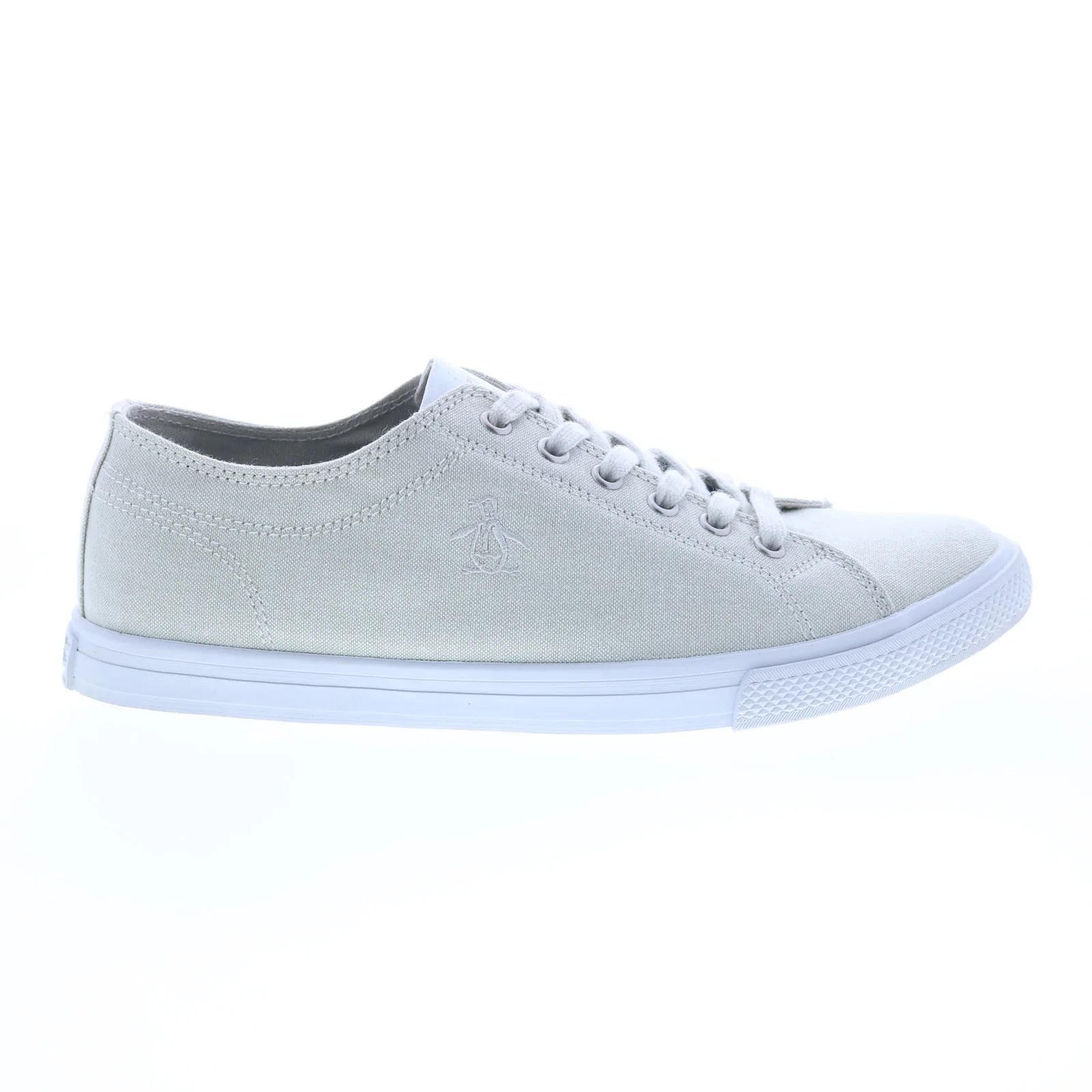 pg00004-gy52_petey_stripe_slip_on_grey_textile_01 Original Penguin Petey Stripe Lace PG00004 Mens Gray Lifestyle Sneakers Shoes - Image 1