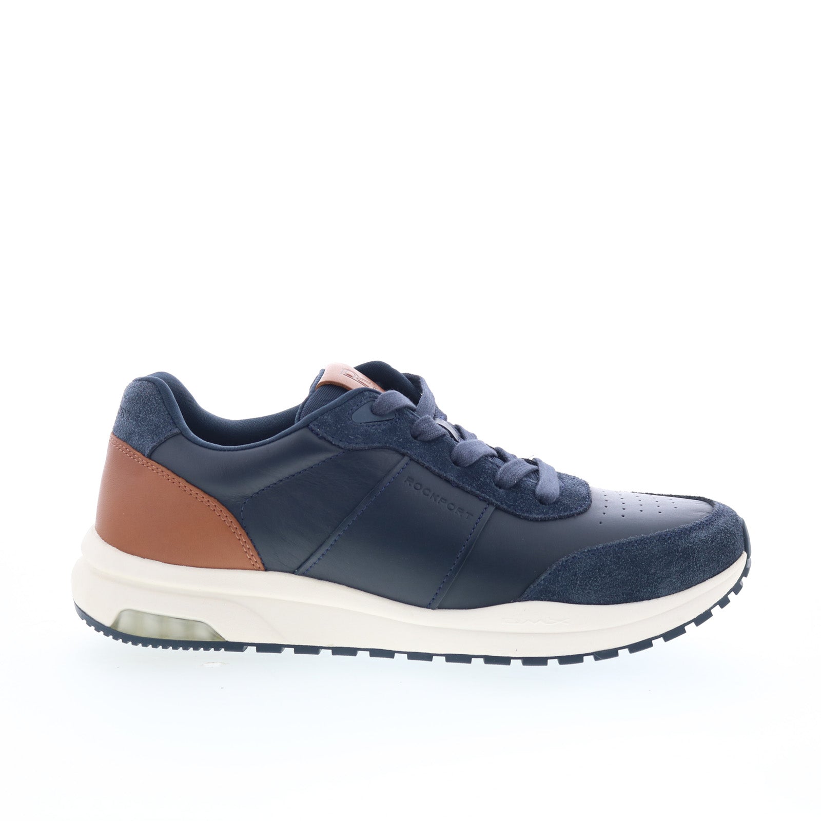 rmdmxbaker_dmx_baker_dark_blue_01_b6f71eab-5287-431a-9e05-cb7c246430b7 Rockport DMX Baker RMDMXBAKER Mens Blue Leather Lifestyle Sneakers Shoes - Image 1