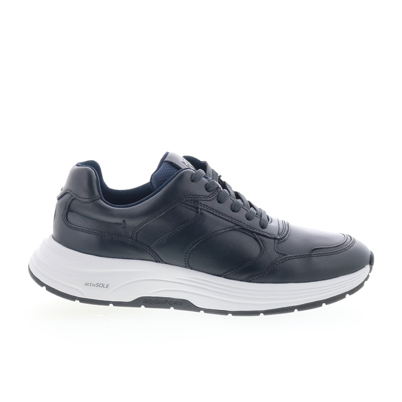 rmharrison2_dark_blue_01_2a5b8cbe-a2ac-4613-b170-edd9f8a4b02b Rockport Harrison 2 RMHARRISON2 Mens Blue Leather Lifestyle Sneakers Shoes - Image 1