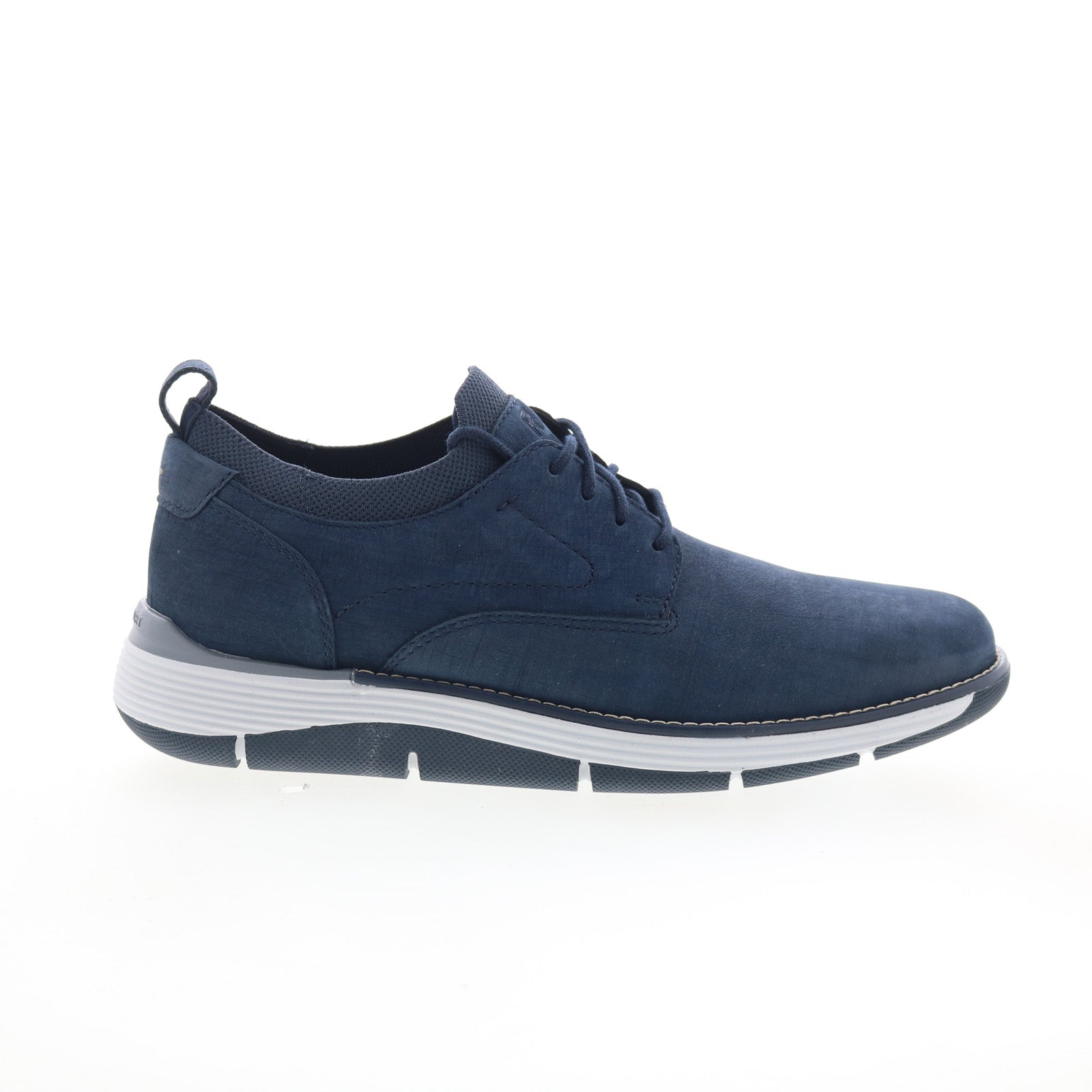 rmlukah2_dark_blue_01_5a2e96d4-0c6c-4ce5-b535-f6aeab158a86 Rockport Lukah 2 Mens Blue Wide Suede Lace Up Lifestyle Sneakers Shoes - Image 1