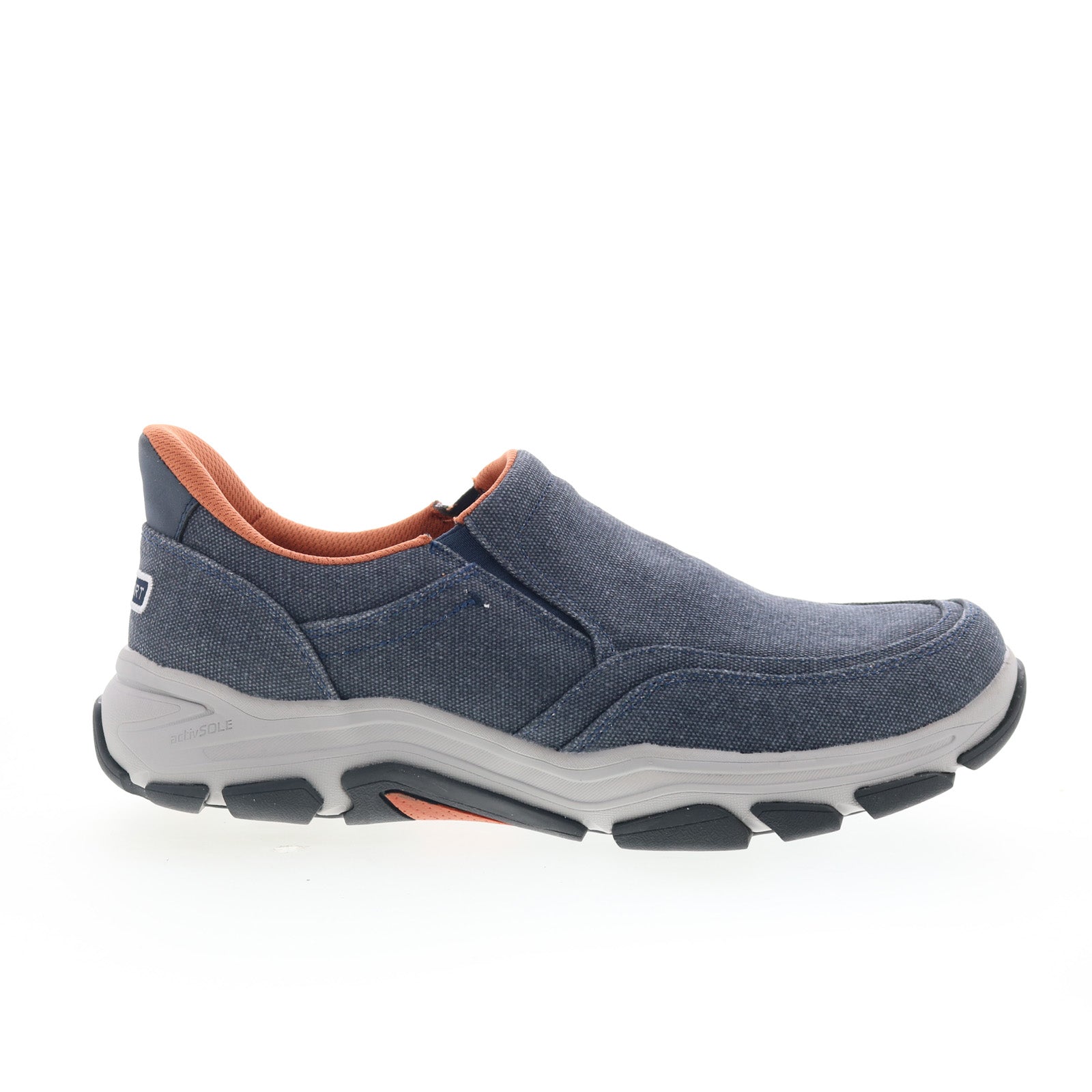 rmreece2_dark_blue_01_92ed87ae-9df0-4d19-848f-fd60212af190 Rockport Reece 2 RMREECE2 Mens Blue Wide Canvas Lifestyle Sneakers Shoes - Image 1