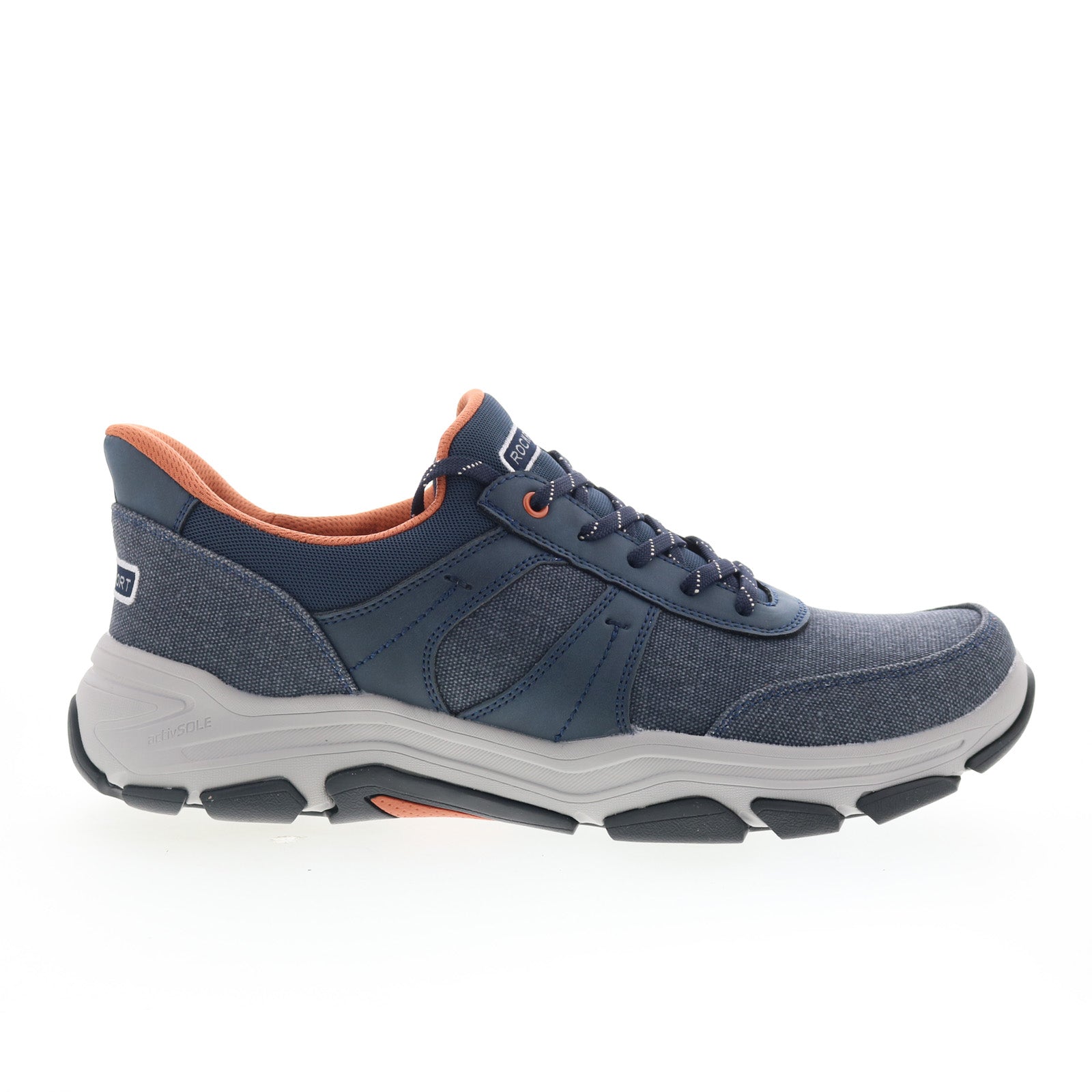rmrhett2_dark_blue_01_cf3c8cbe-aed9-4803-8608-075f7d2903c0 Rockport Rhett 2 RMRHETT2 Mens Blue Canvas Lifestyle Sneakers Shoes - Image 1