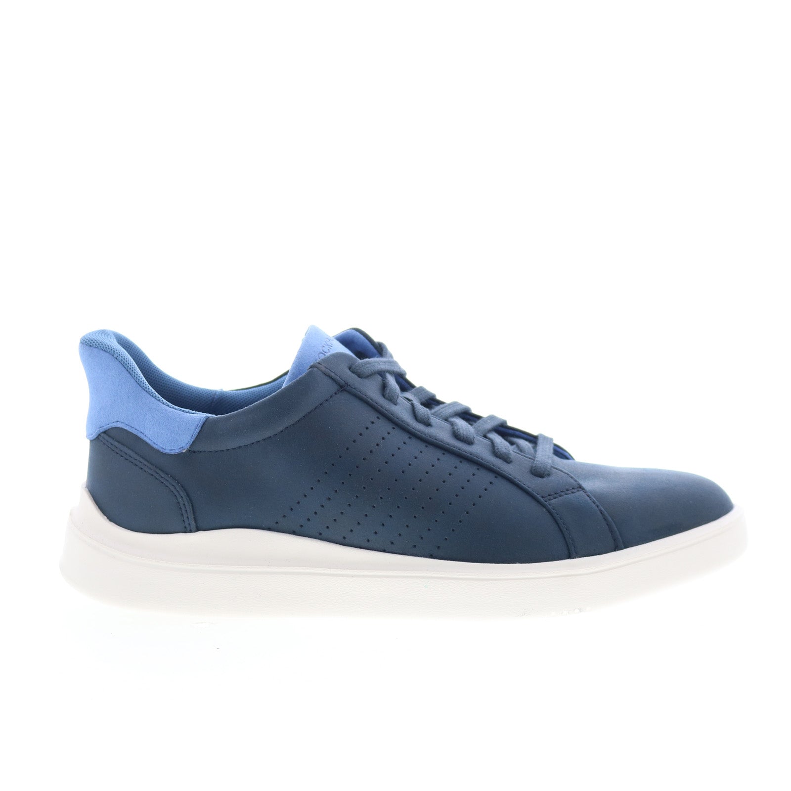 rmtristenl_dark_blue_01_db608801-daee-43a4-bafb-babb03ba6f35 Rockport Tristen Step Activated Lace Up Mens Blue Wide Sneakers Shoes - Image 1