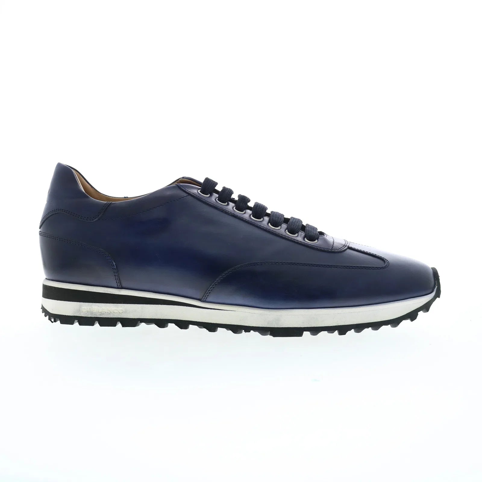 trieste_navy_01_5992f9eb-5979-456a-8041-165cd540c3be Di Bianco SB307 Mens Blue Leather Lace Up Lifestyle Sneakers Shoes - Image 1