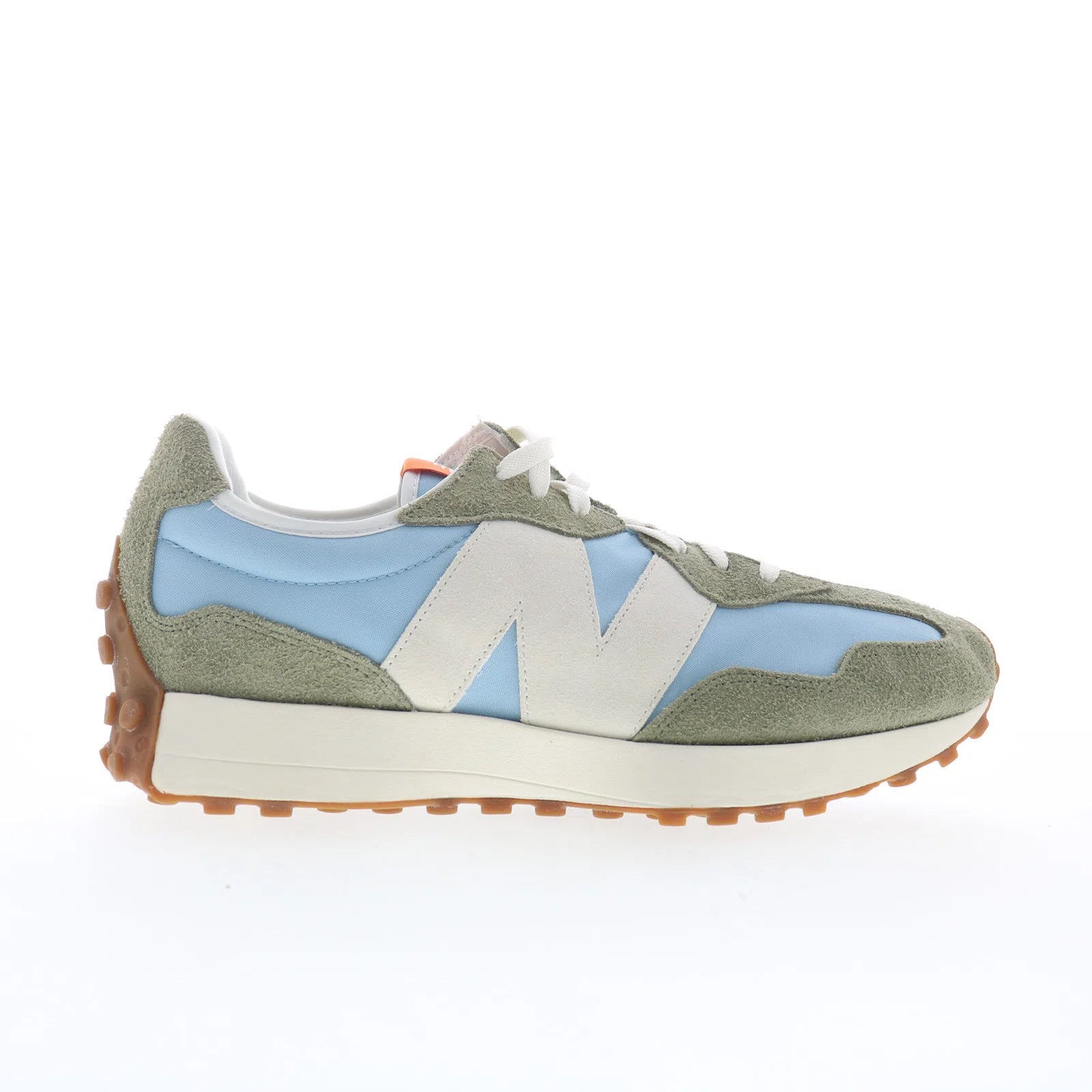 u327sc_327_dark_olivine_01 New Balance 327 U327SC Mens Green suede Lace Up Lifestyle Sneakers Shoes - Image 1