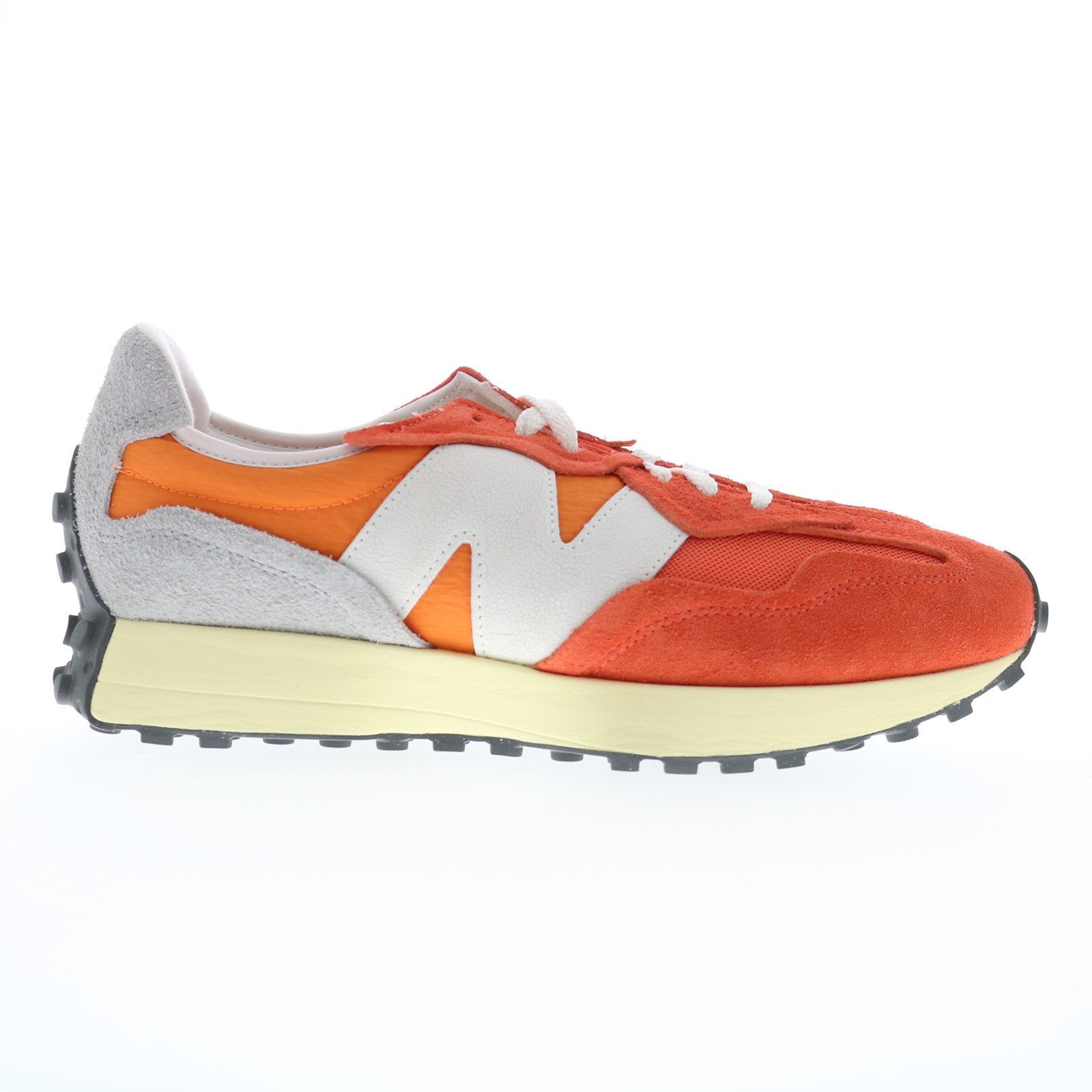 u327wrc_gulf_red_01_36172b0e-cd31-42a0-83f7-4e22f724cc52 New Balance 327 U327WRC Mens Orange Suede Lace Up Lifestyle Sneakers Shoes - Image 1
