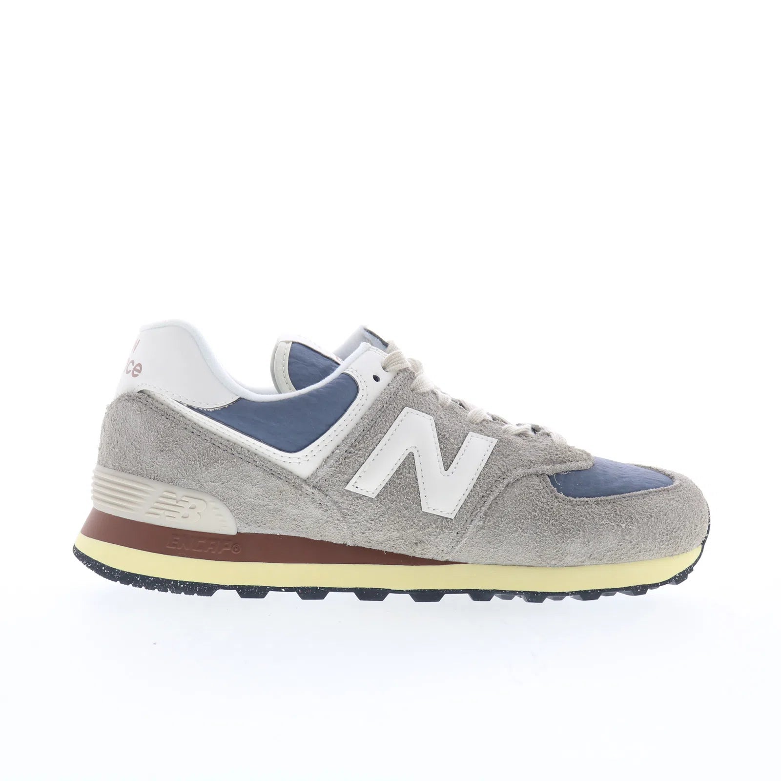 u574wgn_574_arid_stone_01 New Balance 574 U574WGN Mens Gray Suede Lace Up Lifestyle Sneakers Shoes - Image 1