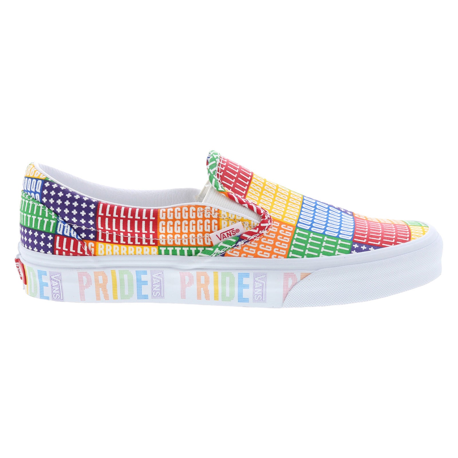 vn0a33tb3wj_classic_slip-on_multi_true_white_reshoot_01 Vans Classic Slip-On Pride Mens Blue Skate Inspired Sneakers Shoes - Image 1